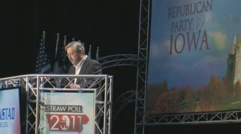 Stock Footage - 2011 Presidential candidates at Iowa Straw Poll on Stage Stock Footage