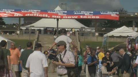 Stock Footage - IOWA Straw Poll 2011 Crowd - Unicycle Stock Footage