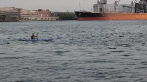 Stock footage - Kayak on the Chesapeake Bay - Sunset Stock Footage