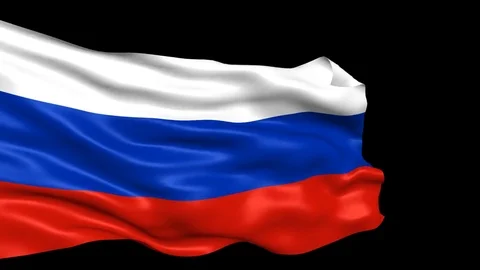 Russia flag looped with alpha channel Stock Footage