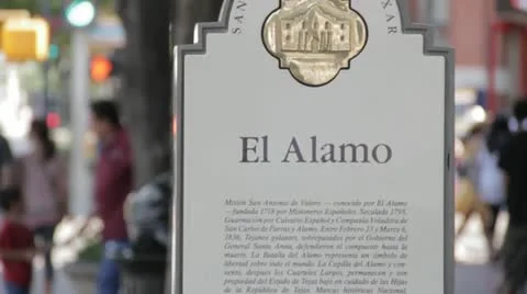 Stock Footage - San Antonio Texas - Downtown Alamo Sign - Spanish Stock Footage