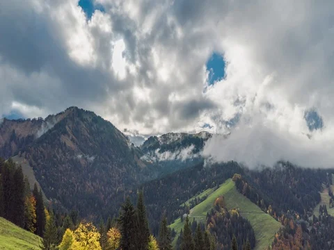 Stock Footage Time Lapse Austrian Alps Autumn Colors Stock Footage 80679712