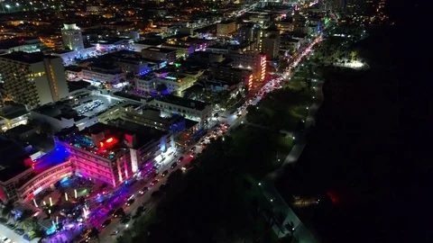 Stock footage world famous Ocean Drive SoBe Miami Beach Stock Footage