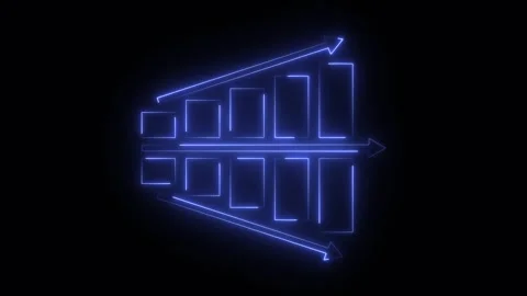 Stock graph and financial chart neon line animation isolated on black background Stock Footage 321197980