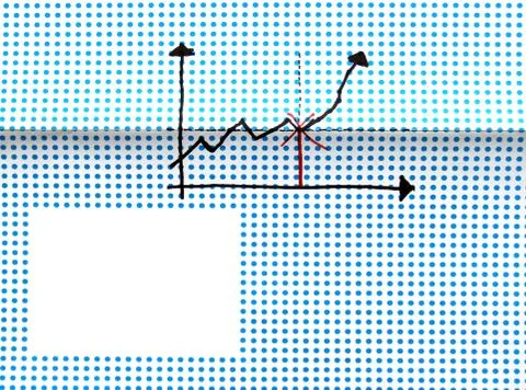 Stock graph drawing with empty space for write message 스톡 사진