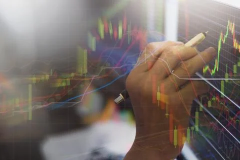 Stock graph market candlestick chart investment trading stock exchange trading 스톡 일러스트
