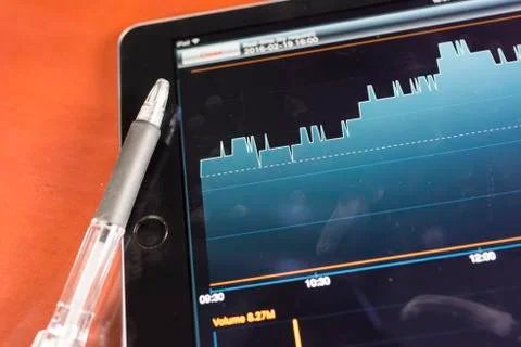 Stock graph with tablet Stock Photos