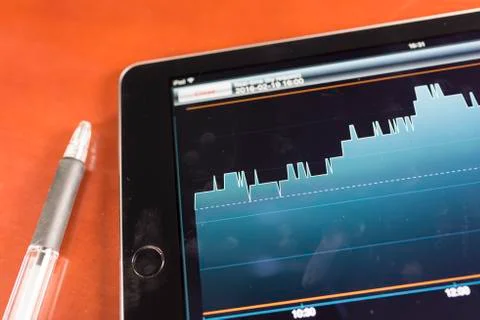 Stock graph with tablet Stock Photos