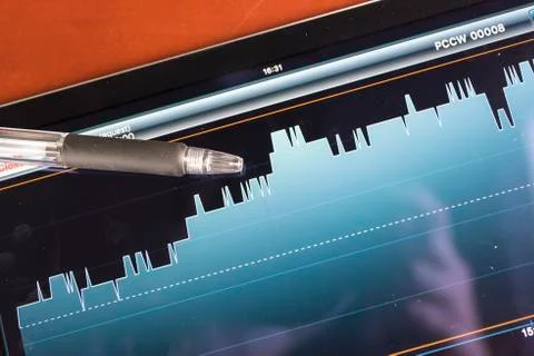 Stock graph with tablet Stock Photos
