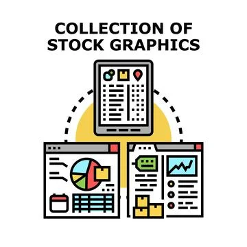 Stock graphics collection for business analytics and data presentation Stock Illustration