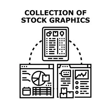 Stock graphics collection for business analytics and data presentation Stock Illustration