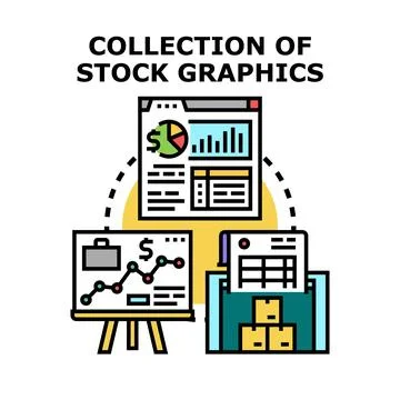 Stock graphics collection for business data management Stock Illustration