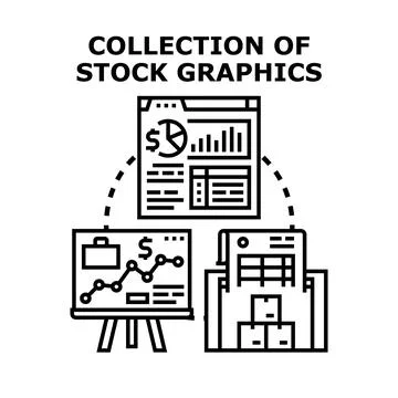 Stock graphics collection for business data management Stock Illustration