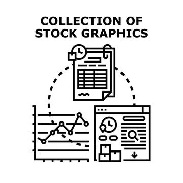 Stock graphics collection for business data analysis and digital content Stock Illustration