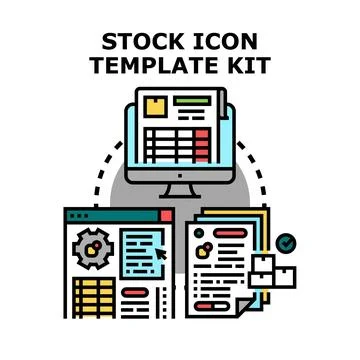 Stock icon template kit concept vector illustration Illustrazione stock