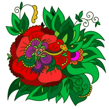 Stock Illustration Drawing Flower Pattern Stock Illustration