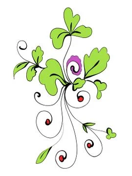 Stock Illustration Drawing Plants with Red Berries Stock Illustration