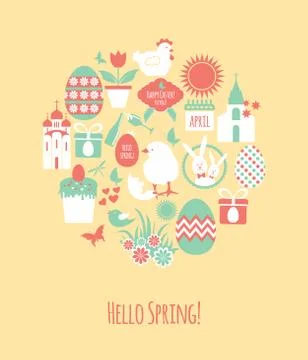 Stock illustration Easter spring background icons Ilustración de archivo