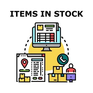Stock inventory management system tracking products concept 库存插图