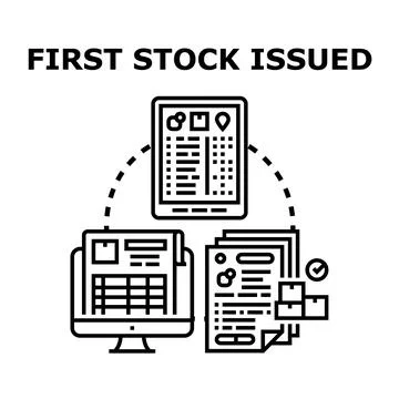 Stock issued transaction processing with digital documents 스톡 일러스트