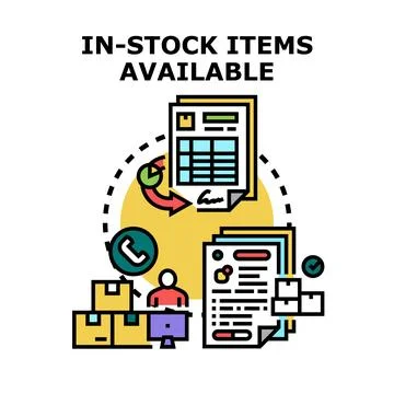 In stock items available for fast delivery concept Stock Illustration