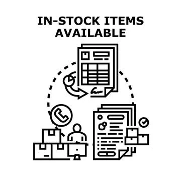 In stock items available for fast delivery concept Stock Illustration