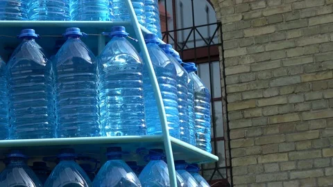 Stock of large plastic bottles Stock Footage 114984616