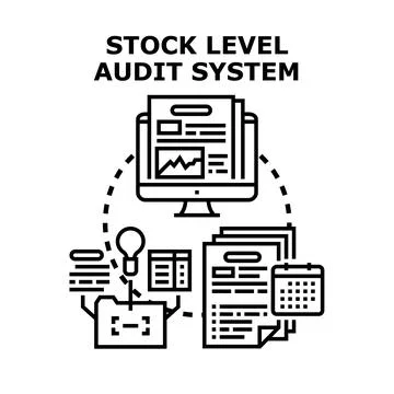 Stock level audit system concept illustration Stock Illustration