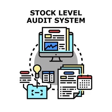 Stock level audit system concept illustration Stock Illustration
