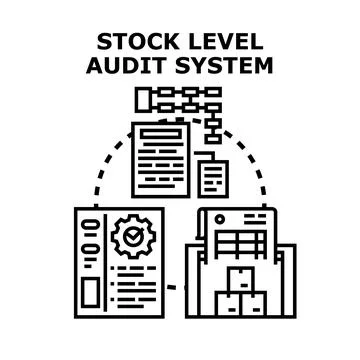 Stock level audit system for efficient business management Stock Illustration