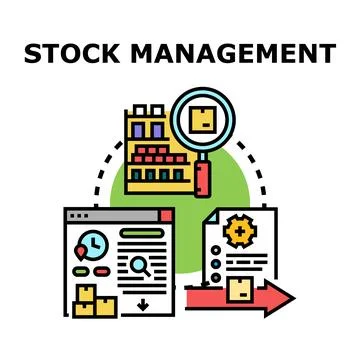 Stock management and inventory control process concept Stock Illustration