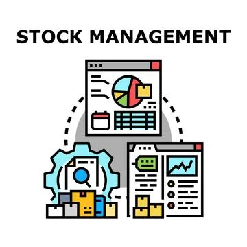 Stock management system optimizing inventory control and logistics 스톡 일러스트