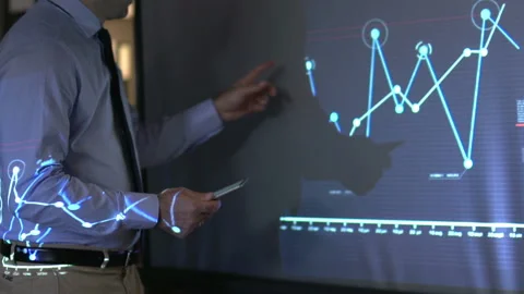 Stock market analysis  Video stock 210586964