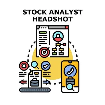Stock market analysis processing business strategy concept Stock Illustration