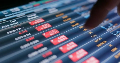 Stock market analysis on tablet computer Stock Footage 96014810