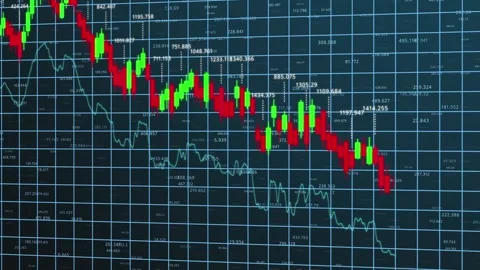 Stock Market Analysis: Visual Representation of Price Movement with Candlestick Stock Footage 310927194