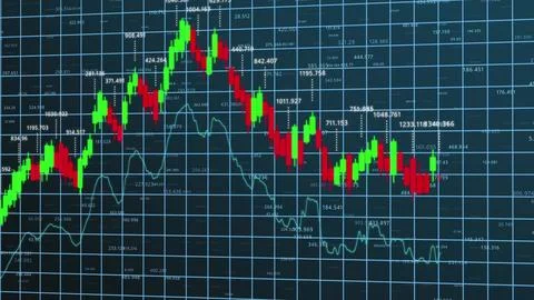 Stock Market Analysis: Visual Representation of Price Movement with Candles.. 스톡 일러스트