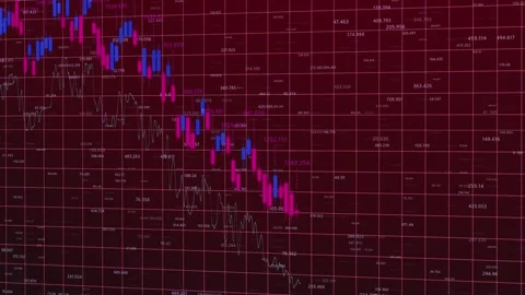 Stock Market Analysis: Visualizing Price Declines with Japanese Candlestick Stock Footage 313655326