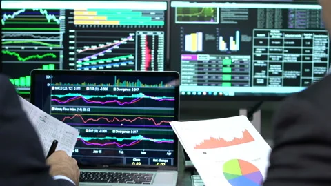 Stock market analysts  Stock Footage 210586316