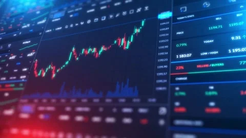 Stock Market Bar Graph trading Stock Footage 266123719