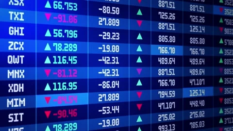Stock market board 4K loop background. stock exchange, stock market indices or Stock Footage