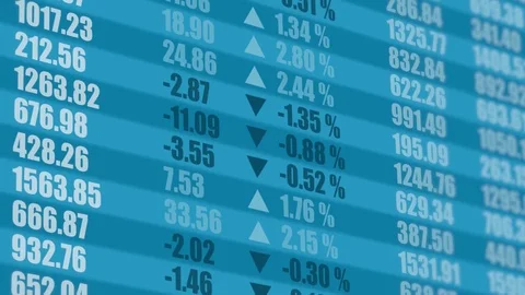 Stock Market board. Animation Stock Footage