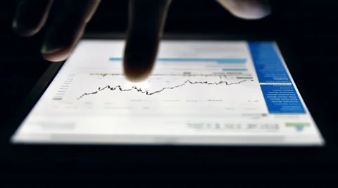 Stock Market Candle Chart on Tablet Computer Stock Footage