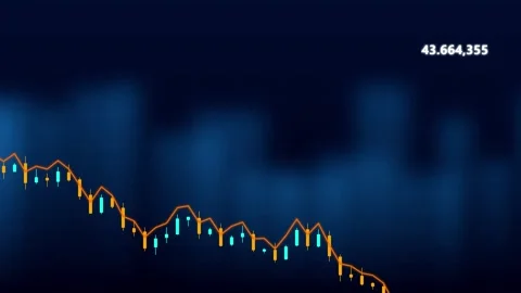 Stock Market Candlestick Chart Falling Stock Footage 342599387