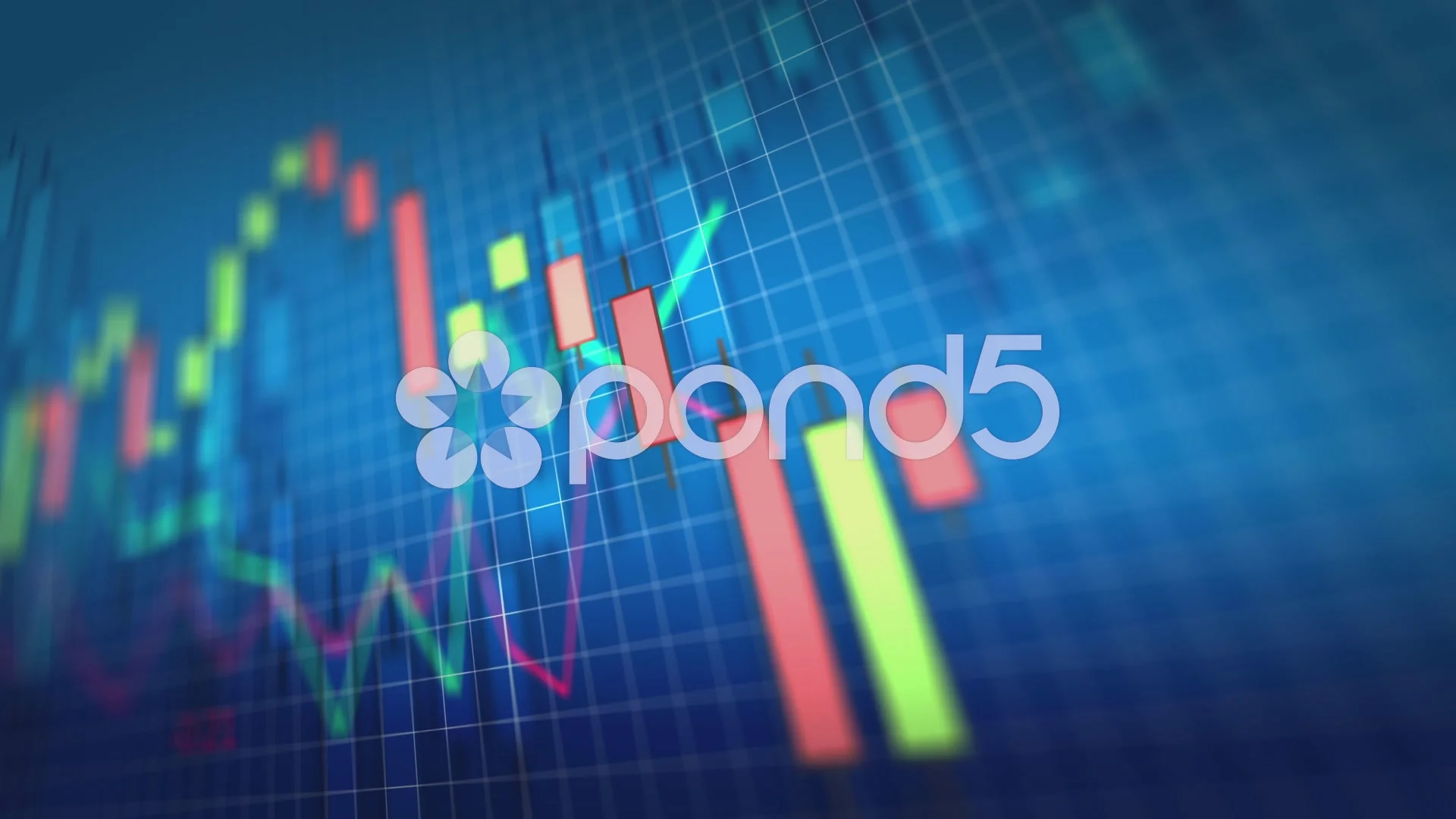 Stock Market Chart on blue background. S... | Stock Video | Pond5