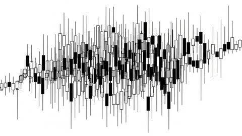 Stock market chart with fluctuating values Illustrazione stock