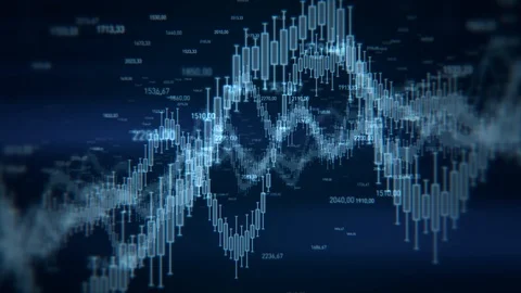 Stock market chart graph on technology abstract background Stock Footage 90995335