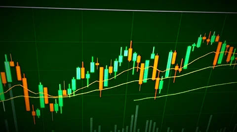 Stock Market Chart on led screen Stock Footage 52118932