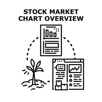 Stock market chart overview vector illustration concept Stock Illustration