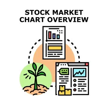 Stock market chart overview vector illustration concept Stock Illustration
